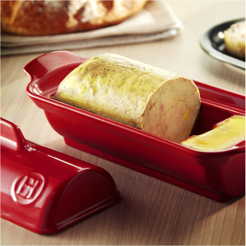 Terrine à foie gras en céramique façon médaillon 24 x 10 cm Blanc